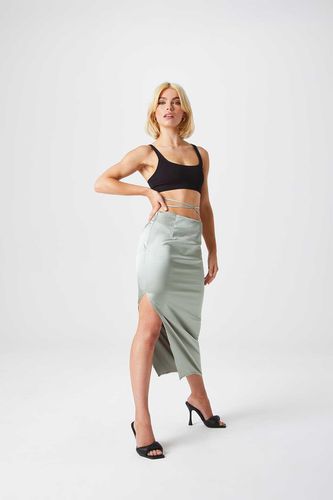 Womens Satin Side Split Skirt - - 8 - Urban Bliss - Modalova