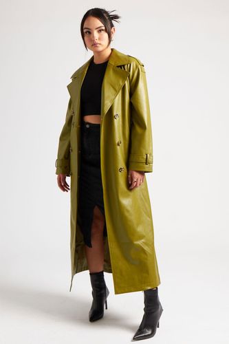 Womens PU Trench Coat - Green - 8 - NastyGal UK (+IE) - Modalova