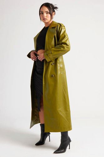 Womens PU Trench Coat - Green - 10 - Urban Bliss - Modalova