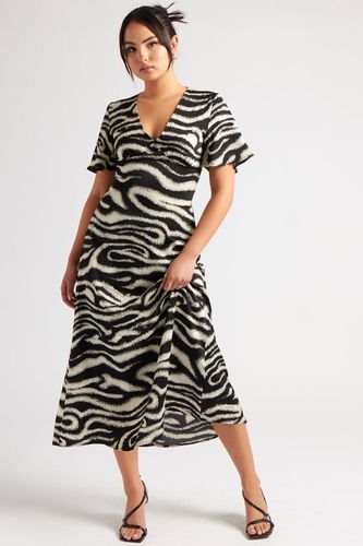 Womens Zebra Empire Midi Dress - - 12 - Urban Bliss - Modalova