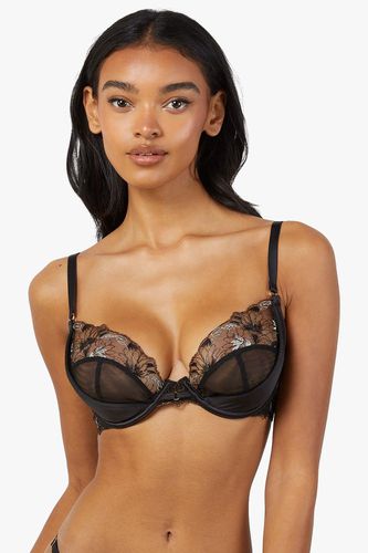 Womens Aria and Gold Lace Plunge Bra - - 32D - Wolf & Whistle - Modalova