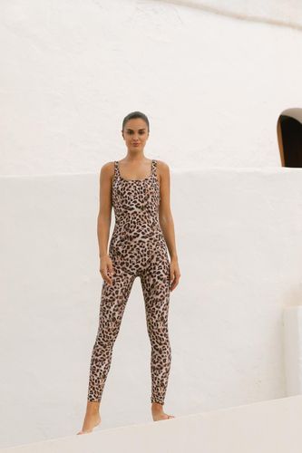 Womens Jaiden Leopard Print Yoga Unitard Soft Stretchy Breathable Jumpsuit - - 18 - Dancing Leopard - Modalova