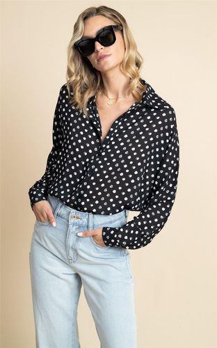Womens Keaton Dot Print Long Sleeve Shirt Casual Relaxed Button Down Top - - 6 - Dancing Leopard - Modalova