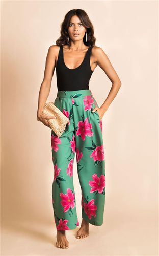 Womens Joey Floral Print Palazzo Trousers Casual High Waist Wide Leg trousers - - 6 - Dancing Leopard - Modalova