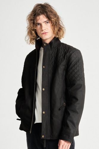 Quilted Buffalo Leather Coat - - L - Barneys Originals - Modalova