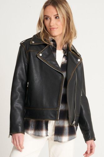 Womens Oversized Washed Leather Biker - - 12 - NastyGal UK (+IE) - Modalova