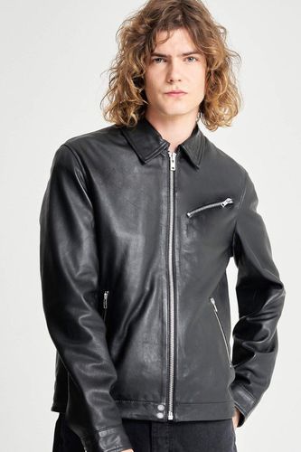 Real Leather Harrington - Black - L - NastyGal UK (+IE) - Modalova