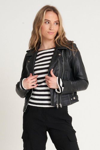 Womens Washed Leather Biker Jacket - - 20 - Barneys Originals - Modalova