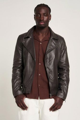 Asymmetric Leather Biker Jacket - - XL - Barneys Originals - Modalova