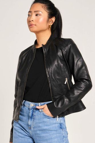 Womens Leather Racer Jacket - - 6 - Barneys Originals - Modalova