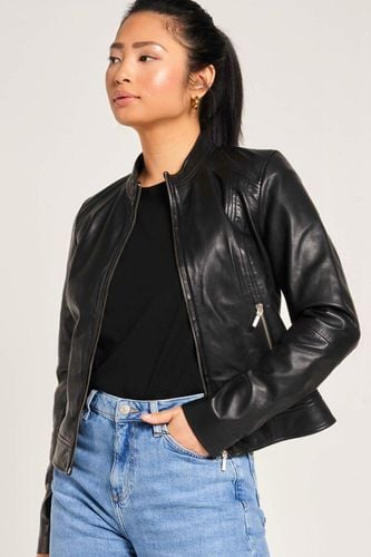 Womens Leather Racer Jacket - - 10 - Barneys Originals - Modalova