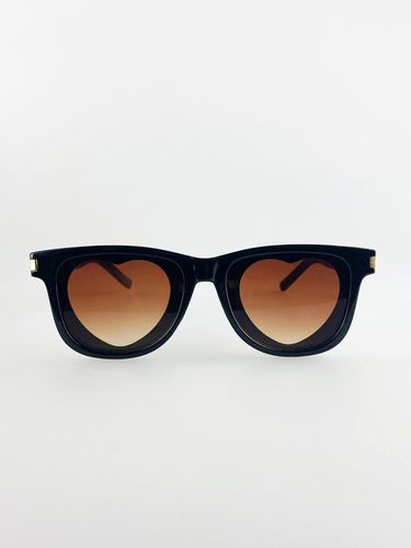 Rectangle Frame Sunglasses with Heart Lenses - - One Size - SVNX - Modalova