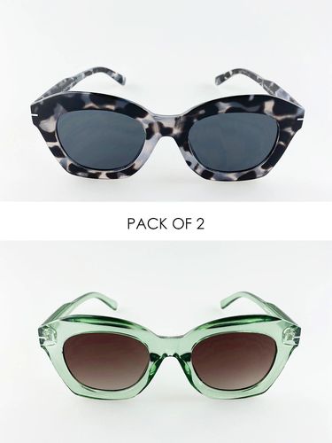 Pack Square Frame Sunglasses with Round Lenses - - One Size - NastyGal UK (+IE) - Modalova