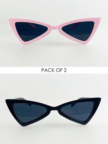 Pack Angled Cateye Sunglasses with Plastic Frames - - One Size - NastyGal UK (+IE) - Modalova