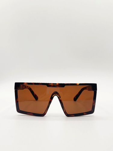 Womens Tortoiseshell Oversized Flat Top Square Frame Sunglasses - - One Size - NastyGal UK (+IE) - Modalova