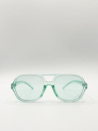 Clear Plastic Frame Navigator Sunglasses - - One Size - SVNX - Modalova