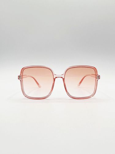 Womens Oversized Lightweight Square Frame Sunglasses in Pale Pink - - One Size - SVNX - Modalova
