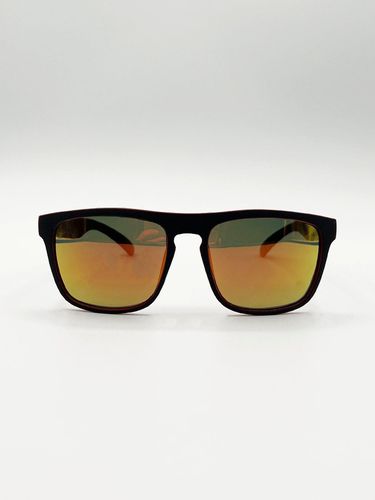 Matte Wayfarer Sunglasses with Orange Mirrored Lens - One Size - NastyGal UK (+IE) - Modalova