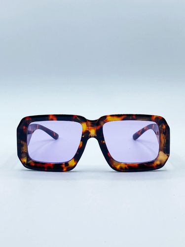Womens Oversized Square Frame in Tortoiseshell with Purple Lenses - One Size - NastyGal UK (+IE) - Modalova