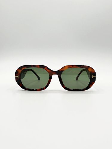 Womens Oval Sunglasses with Wide Arm in Tortoiseshell - - One Size - SVNX - Modalova