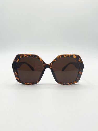 Womens Oversized Rounded Angular Sunglasses in Tortoiseshell - - One Size - SVNX - Modalova