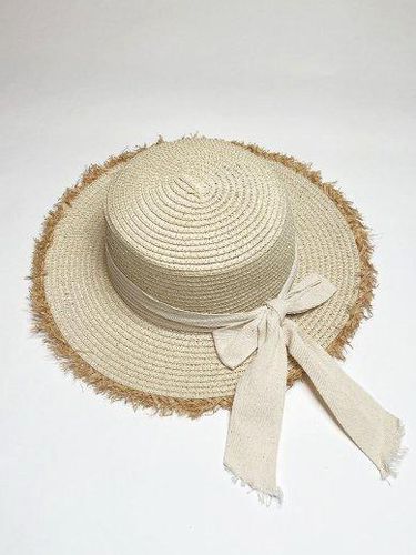 Womens Straw Hat With Cream Ribbon Bow - - One Size - NastyGal UK (+IE) - Modalova