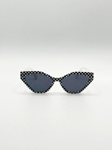 Womens Angular Sunglasses in and White Check - One Size - SVNX - Modalova