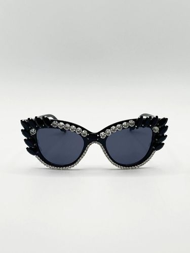 Womens Cateye Sunglasses with and Silver crystals - One Size - NastyGal UK (+IE) - Modalova