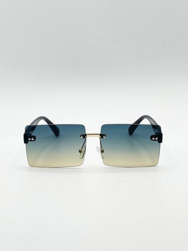 Womens Square Frameless Sunglasses with Ombre Lens - One Size - SVNX - Modalova