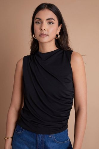 Womens Jersey Cowl Ruched Side Sleeveless Top in - 14 - NastyGal UK (+IE) - Modalova