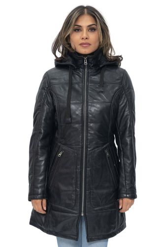 Womens Leather Quilted Parka Coat-Allentown - - 8 - Infinity Leather - Modalova