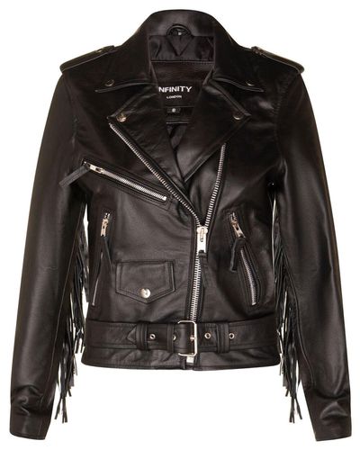Womens FRINGE TASSELED Biker Jacket - Seville - - 8 - Infinity Leather - Modalova