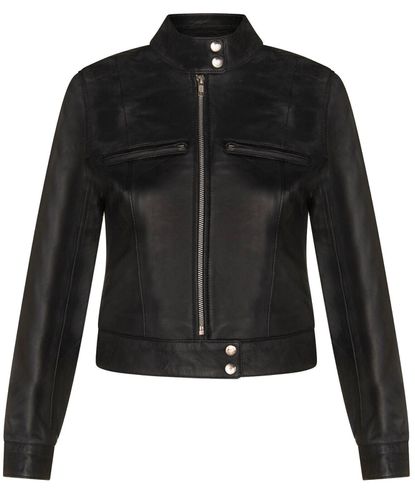 Womens Plain Leather Moto Biker Jacket-Braga - - 8 - NastyGal UK (+IE) - Modalova