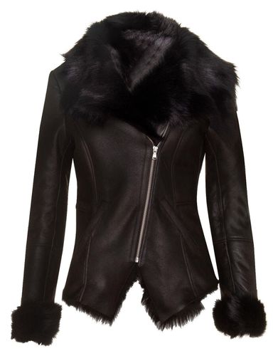 Womens Toscana Sheepskin Biker Jacket-Apopa - - 12 - Infinity Leather - Modalova