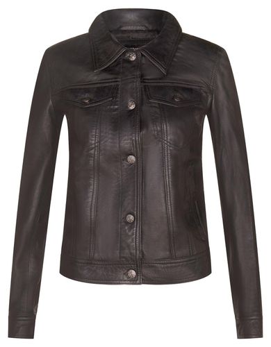 Womens Leather Trucker Jeans Jacket-Anderlecht - - 8 - Infinity Leather - Modalova