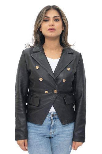 Womens Leather Military Blazer Jacket-Aalborg - - 12 - Infinity Leather - Modalova