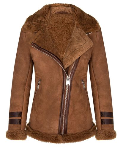 Womens Sheepskin Biker Jacket-Alamar - - 8 - Infinity Leather - Modalova