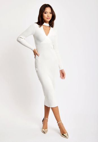 Womens Cut Out Front Ribbed Midi Knit Dress In - 12 - NastyGal UK (+IE) - Modalova
