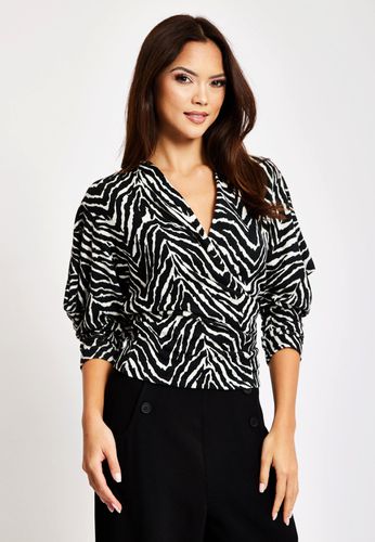 Womens Brushed Knit Mono Zebra Print Top - - 8 - NastyGal UK (+IE) - Modalova