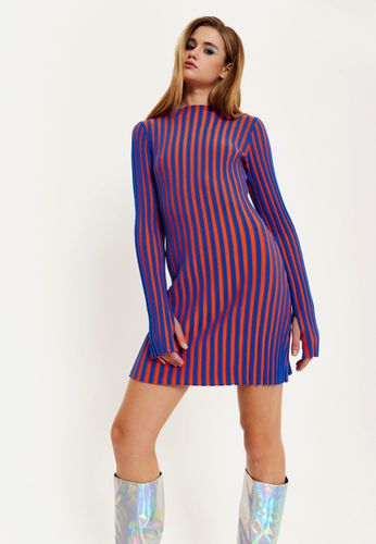 Womens Blue And Orange Rib Knitted Mini Dress - - S - NastyGal UK (+IE) - Modalova