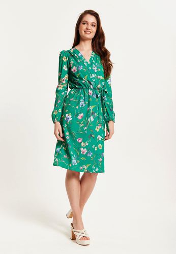 Womens Floral Print Midi Fake Wrap Dress - 8 - NastyGal UK (+IE) - Modalova