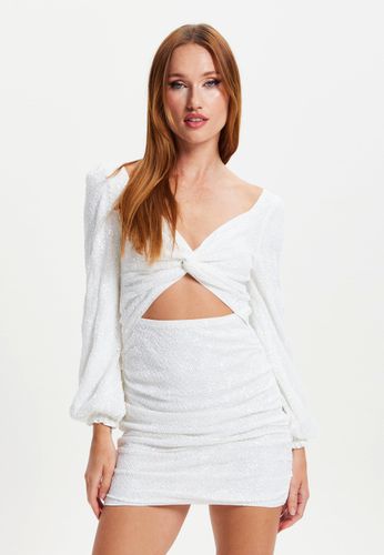 Womens Sequin Long Sleeve Cut Out Mini Dress - 14 - NastyGal UK (+IE) - Modalova