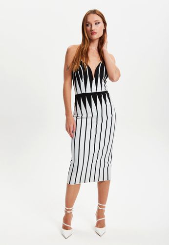 Womens Vertical Black And White Striped Knitted Midi Dress - - 8 - NastyGal UK (+IE) - Modalova