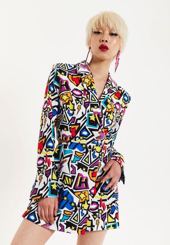 Womens Graphic Pop Art Blazer Playsuit - - 8 - House of Holland - Modalova