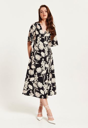 Womens Floral Print Midi Wrap Dress With Kimono Sleeves - - 16 - NastyGal UK (+IE) - Modalova