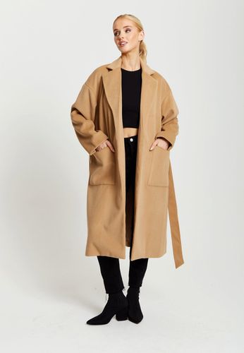 Womens Belted Longline Coat in Camel - - S - NastyGal UK (+IE) - Modalova