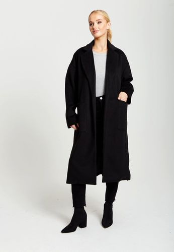 Womens Belted Longline Coat In - M - Liquorish - Modalova