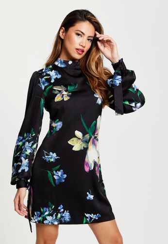 Womens Elegant Floral Print A-line Mini Dress - - 16 - Liquorish - Modalova