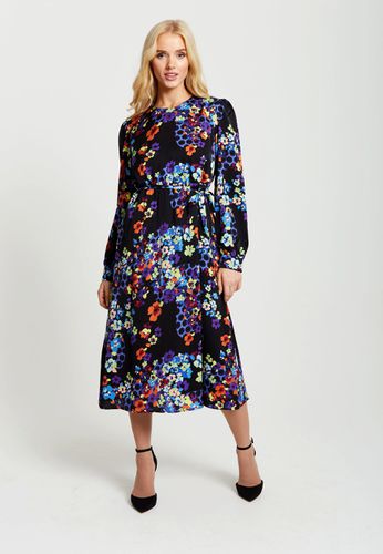 Womens Speckle Floral Print Midi Dress - - 8 - Liquorish - Modalova