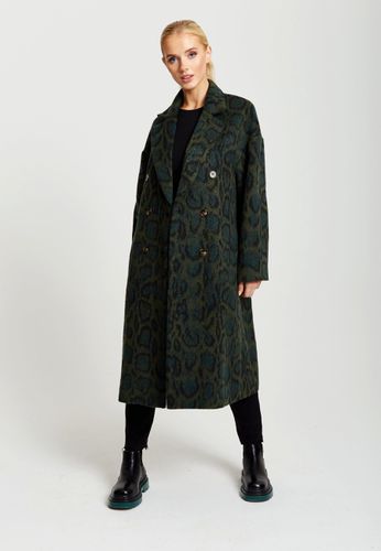 Womens Leopard Print Longline Coat In Khaki - - 12 - NastyGal UK (+IE) - Modalova